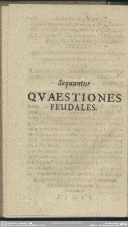 Quaestiones Feudales