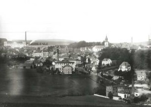 Netzschkau, Stadtansicht : Netzschkau. Ansicht von Nordosten gegen Kuhberg