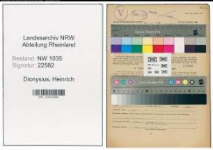 Entnazifizierung Heinrich Dionysius , geb. 30.12.1899 (Bergmann)