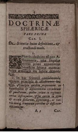 Cap. I. De Scientiae huius definitione & tractandi modo