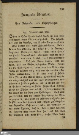 Zwanzigste Abtheilung. Von Getränken und Erfrischungen