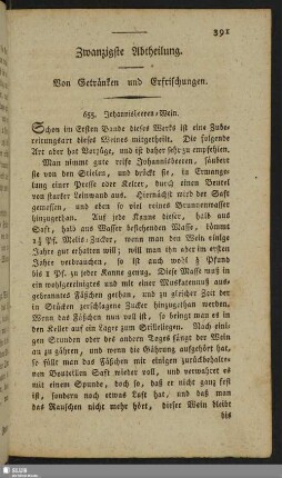 Zwanzigste Abtheilung. Von Getränken und Erfrischungen