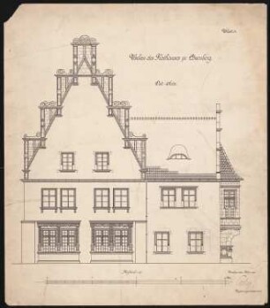 Rathaus, Löwenberg Umbau: Ansicht Ostseite 1:50