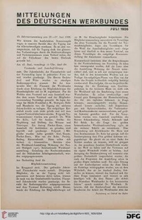 Mitteilungen des Deutschen Werkbundes