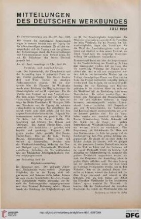 Mitteilungen des Deutschen Werkbundes