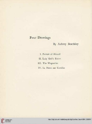 Plates: Four Drawings by Aubrey Beardsley