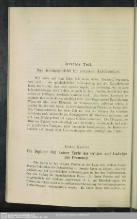 Dritter Teil. Das Königsgericht im neunten Jahrhundert