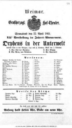 Orpheus in der Unterwelt