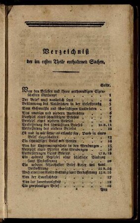 Verzeichniß der im ersten Theile enthaltenen Sachen. - Verzeichniß der im Anhange enthaltenen Sachen.