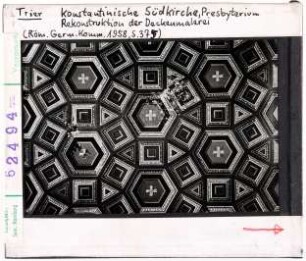 Trier, Dom: Konstantinische Südkirche, Presbyterium, Rekonstruktion der Deckenmalerei