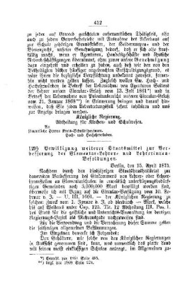 Bewilligung weiterer Staatsmittel zur Verbesserung der Elementar-Lehrer- und Lehrerinnen-Besoldungen : [IV. Seminarien, Bildung der Lehrer und deren persönliche Verhältnisse]