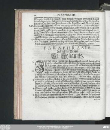 Paraphrasis des dritten Briefs St. Joahnnis.