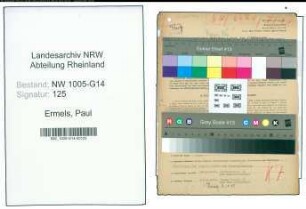 Entnazifizierung Paul Ermels , geb. 02.02.1897 (Werkmeister)