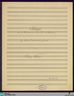 Sonatas. Excerpts. Arr - Mus. Hs. 1231 : orch; KinB 2.1/2