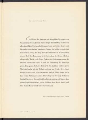 Zu unserer Bodoni-Probe