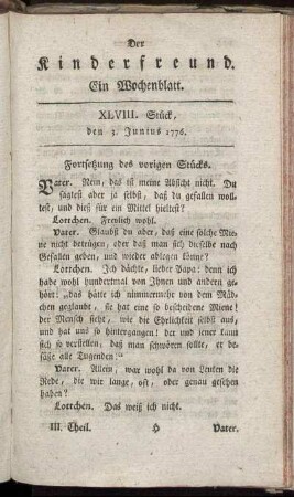 XLVIII. Stück den 3. Junius 1776
