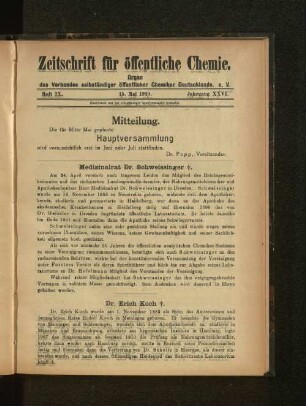Medizinalrat Dr. Schweissinger.