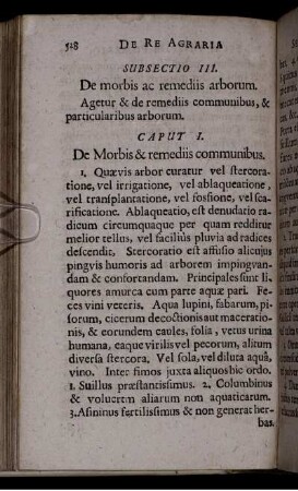 Subsectio III. De morbis ac remediis arborum
