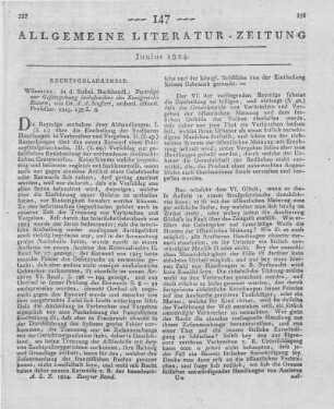 Seuffert, J. A.: Beiträge zur Gesetzgebung, insbesondere des Königreichs Baiern. Würzburg: Stahel 1823