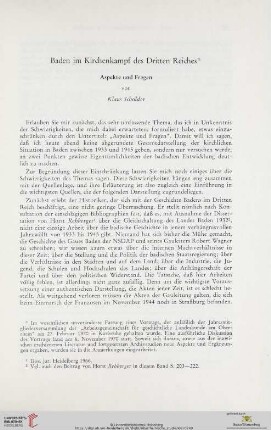 Baden im Kirchenkampf des Dritten Reiches : Aspekte und Fragen