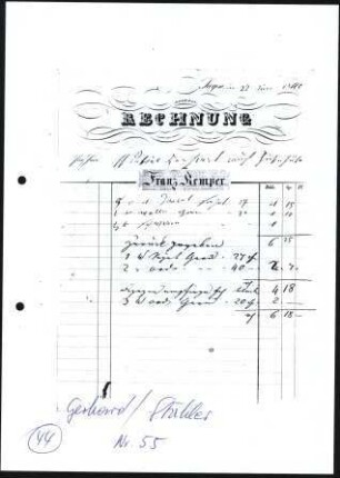 Firmenbriefkopf Kemper Franz