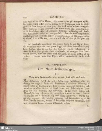 III. Capitlet. Om Malm-beskickningen