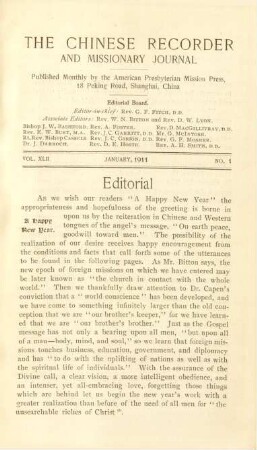No. 1. January, 1911