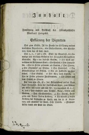 Erklärung der Vignetten Des 4ten Stüks.