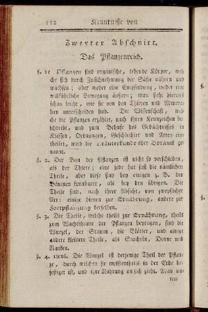 Zweyter Abschnitt. Das Pflanzenreich