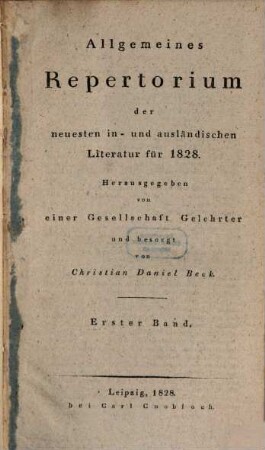 Allgemeines Repertorium der neuesten in- und ausländischen Literatur. 1828,1