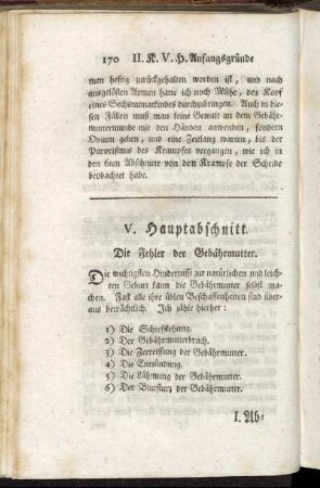 V. Hauptabschnitt. Die Fehler der Gebährmutter.