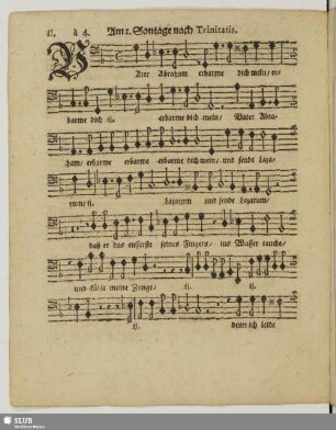 II. Am 1. Sontage nach Trinitatis: Vater Abraham erbarme dich mein