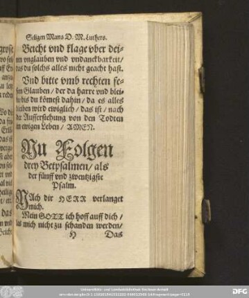Nu Folgen drey Betpsalmen/ als der fünff und zwentzigste Psalm.