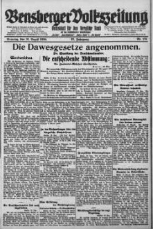 Bensberger Volkszeitung. 1907-1929