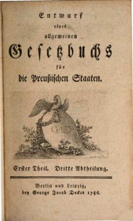 Entwurf eines allgemeinen Gesetzbuchs für die Preußischen Staaten, 1,3