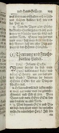 (5) Theurung und Fruchtbarkeit-Lieder.