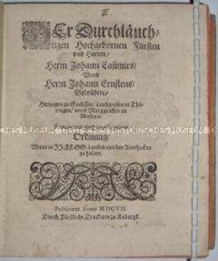 Apothekenordnung für das Herzogtum Sachsen-Coburg
