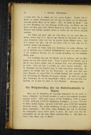 ¬Ein¬ Gesetzesvorschlag über das Kinderbewahrwesen in Ungarn