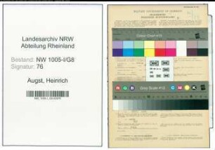 Entnazifizierung Heinrich Augst , geb. 03.10.1909 (Buchbinder)