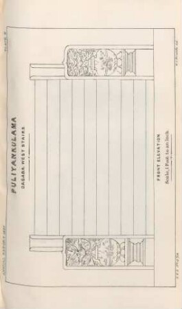 Plate D. Puliyankulama. Dágaba: West Stairs. Front elevation