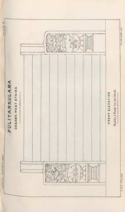 Plate D. Puliyankulama. Dágaba: West Stairs. Front elevation