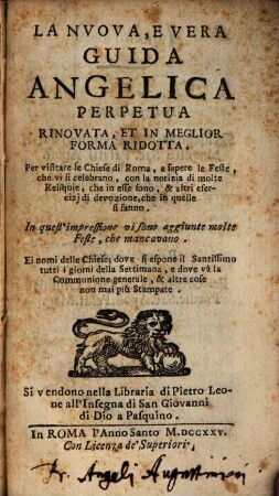La nuova e vera guida angelica perpetua