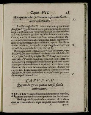 Caput VIII. Quomodo & ex quibus causis feuda amittantur.