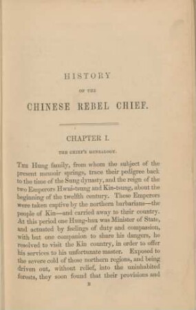 I. The chief's genealogy