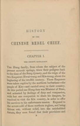I. The chief's genealogy