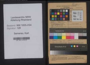 Entnazifizierung Karl Semerau , geb. 04.11.1898 (Lehrer)