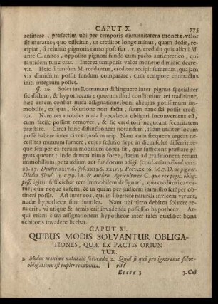 Caput XI. Quibus Modis Solvantur Obligationes, Quae Ex Pactis Oriuntur.