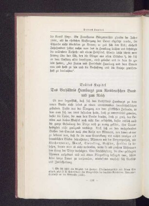 Drittes Kapitel Das Verhältnis Hamburgs zum Norddeutschen Bund und zum Reich