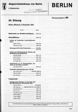 Nr. 80, 5. Dezember 1984