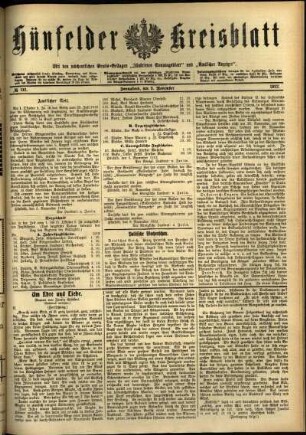 Ausgabe vom Samstag, den 09. November 1912.